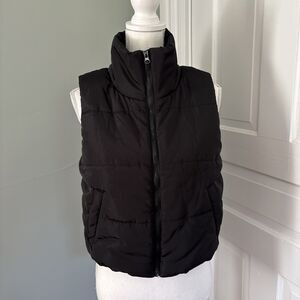 NWT Automet Sleeveless Puffer Vest Pockets Zip-up Black XS